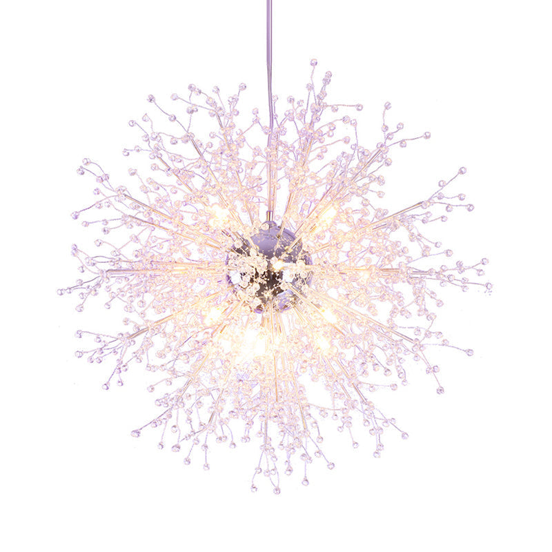 Clear Crystal Firework Shade Chandelier - 8/12 Light Indoor Ceiling Fixture Contemporary Lighting