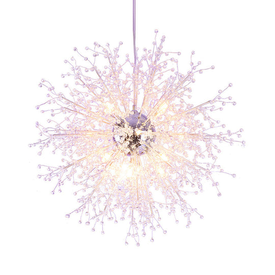 Clear Crystal Firework Shade Chandelier - 8/12 Light Indoor Ceiling Fixture Contemporary Lighting