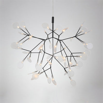 Contemporary Black/Rose Gold Branching Ceiling Fixture With Acrylic Chandelier (30/45 Lights) 45 /