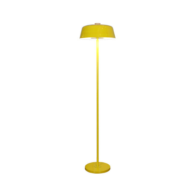 Nordic Style Floor Lamp - Barn Shade Single Light Metallic Pink/Yellow Finish