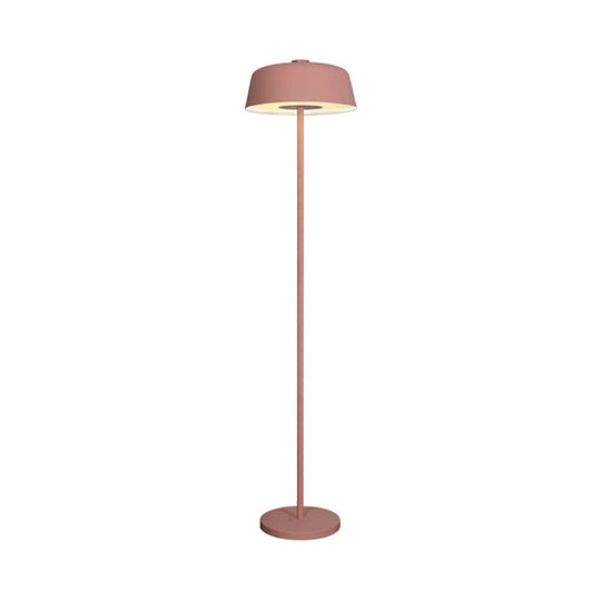 Nordic Style Floor Lamp - Barn Shade Single Light Metallic Pink/Yellow Finish