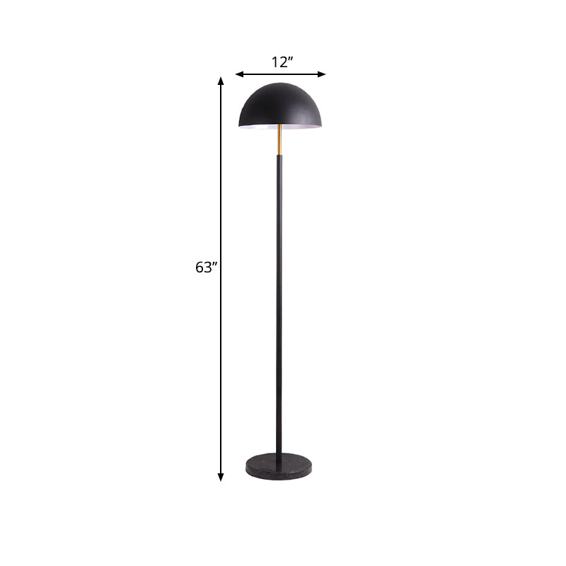 Sleek Metal Semicircle Shade Reading Floor Lamp - Simplicity 2-Headed Black And Gold Design