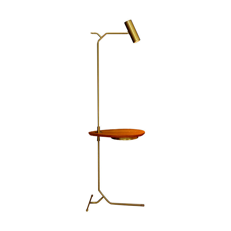 Modern Led Gold Standing Floor Lamp For Living Room - Tubular Metal Design