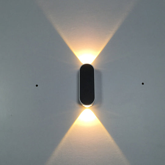 Modern Led Flush Wall Sconce - Simplicity Black & White Lamp With Metal Shade In Vibrant Colors