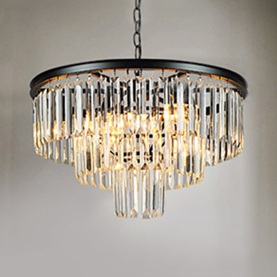 Modern Led Tiered Crystal Chandelier For Bedroom - Amber/Smoke Gray 19.5/23.5 Wide Clear / 19.5