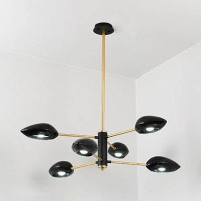 Contemporary Ellipse Dining Room Hanging Light Fixture - Metal 5/6/8 Lights Black/White Chandelier 6