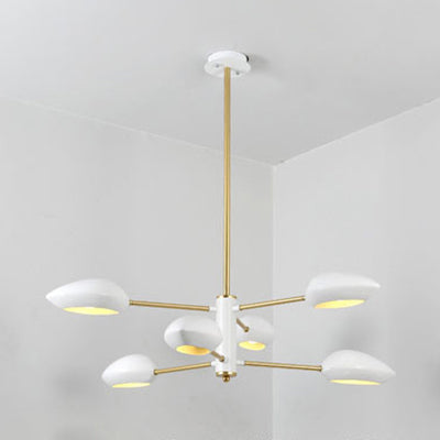 Contemporary Ellipse Dining Room Hanging Light Fixture - Metal 5/6/8 Lights Black/White Chandelier 6