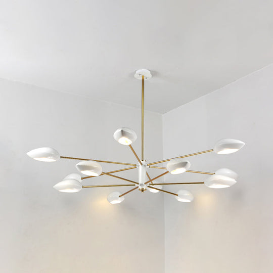 Contemporary Ellipse Dining Room Hanging Light Fixture - Metal 5/6/8 Lights Black/White Chandelier