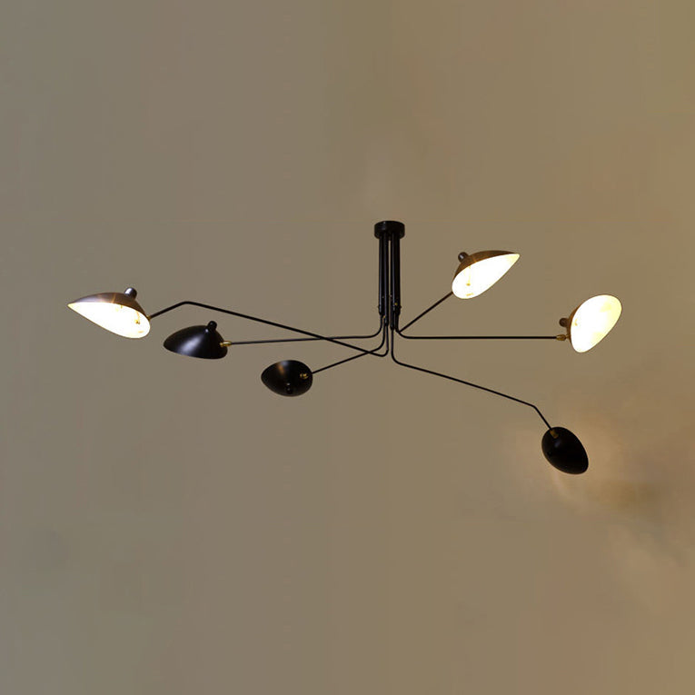 Metal Duckbill Hanging Lamp Post Modern 2/3/5 Lights Black Living Room Chandelier Light