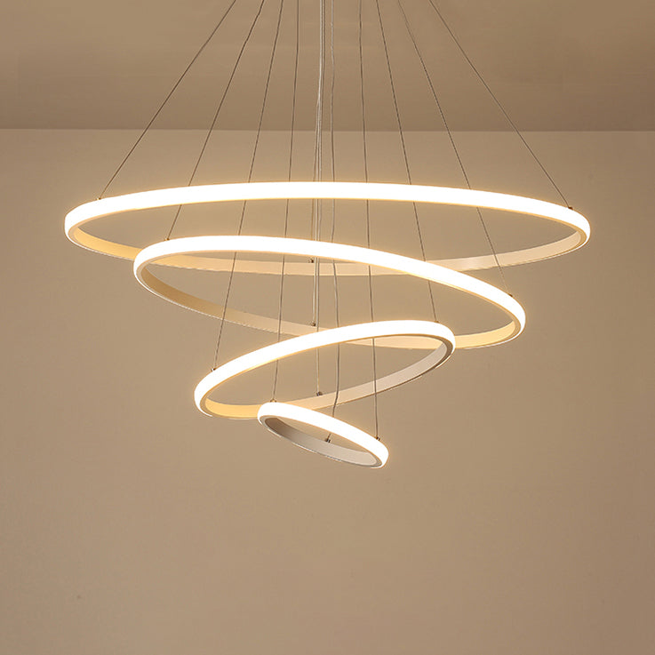 Simple Acrylic Led Pendant Light With Loop Design - Warm/White/Natural Options 4 / White Natural