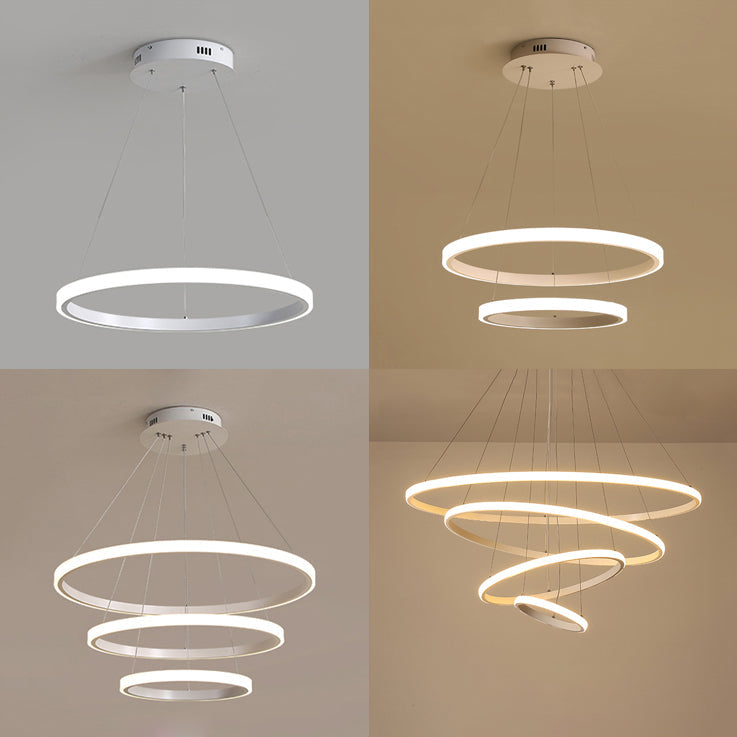 Simple Acrylic Led Pendant Light With Loop Design - Warm/White/Natural Options