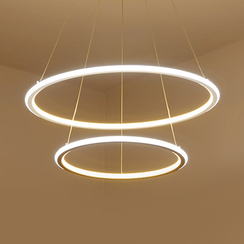 Adjustable 1/2/3-Light Pendant Chandelier With Acrylic Shade For Living Room Ceiling