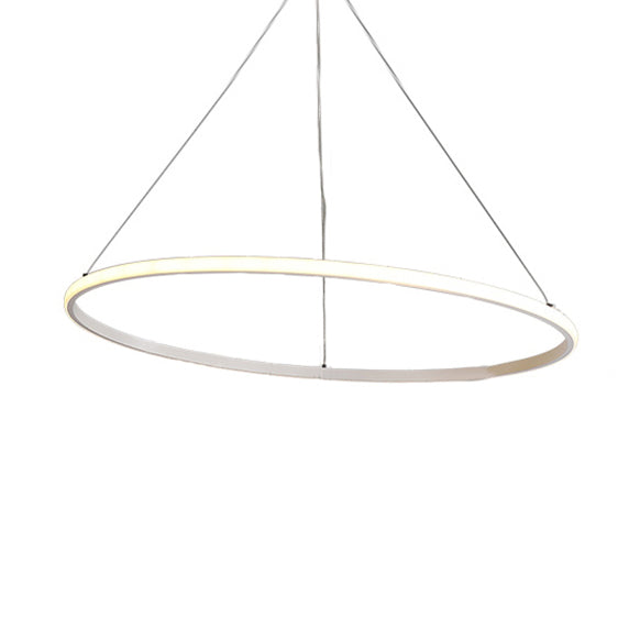 Contemporary Brown Multi-Ring Chandelier With Acrylic Shades - Led Pendant Lights For Living Room