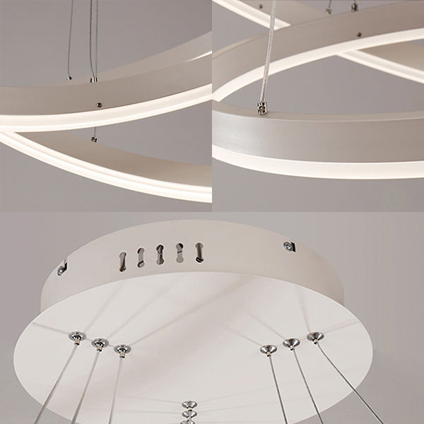 Modern 1/2/3-Light Chandelier Pendant With Acrylic Shade - Brown/Black/White Ceiling Light In