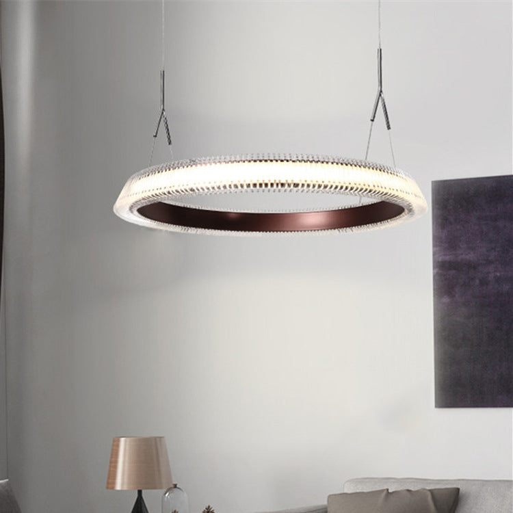 Contemporary Crystal Pendant Light With Led Chandelier Lamp - Dining Room Lighting 1 / Brown