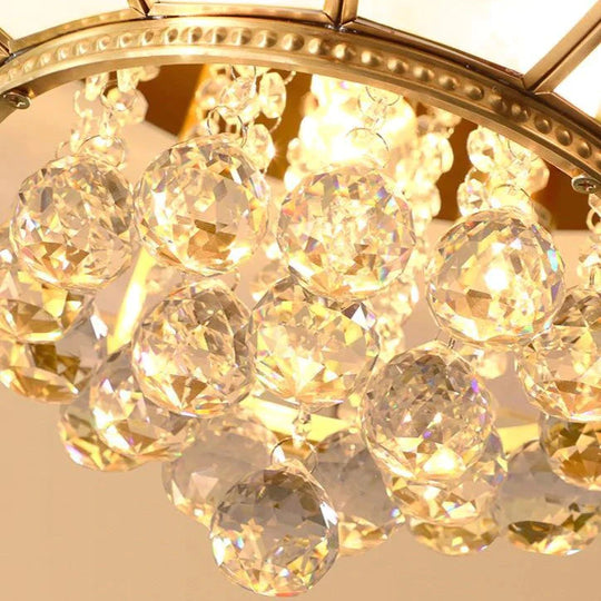 Crystal Living Room Lamp LED All Copper Ceiling Lamp