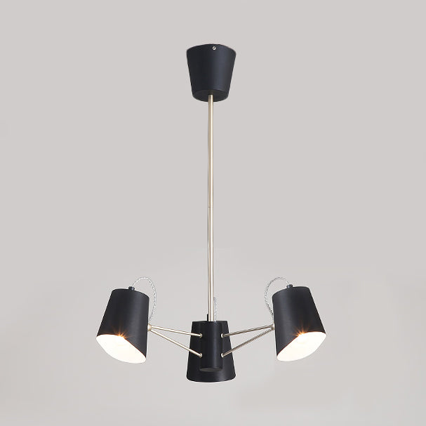 Contemporary Metal Black Chandelier Pendant Light - 3/6/8 Lights Bucket Fixture For Living Room 3 /