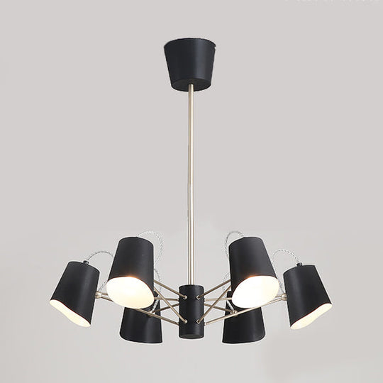 Contemporary Metal Black Chandelier Pendant Light - 3/6/8 Lights Bucket Fixture For Living Room 6 /
