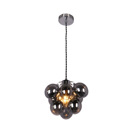 Modern Bubble Pendant Light - Stylish Glass Hanging Lamp Smoke Gray