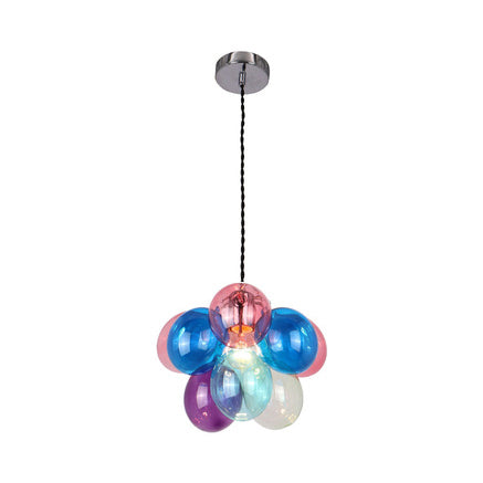 Modern Bubble Pendant Light - Stylish Glass Hanging Lamp Purple-Pink