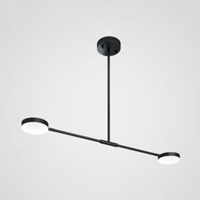 Willow - Stylish Linear Chandelier: 2/4 Lights LED Black Hanging Light