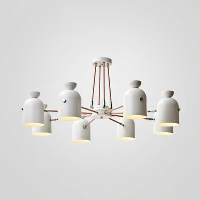 Modern White Metallic Chandelier | Elegant Hanging Lighting For Living Room Or Villa 8 /