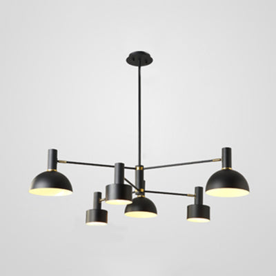 2-Tier Metallic Pendant Lamp With 6 Lights - Ideal For Living Room Villa Black