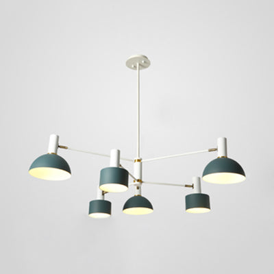 2-Tier Metallic Pendant Lamp With 6 Lights - Ideal For Living Room Villa Green