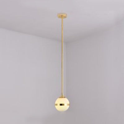 Modern Milk Glass Sphere Shade E27 Hanging Light In White For Dining Room 1 / Gold