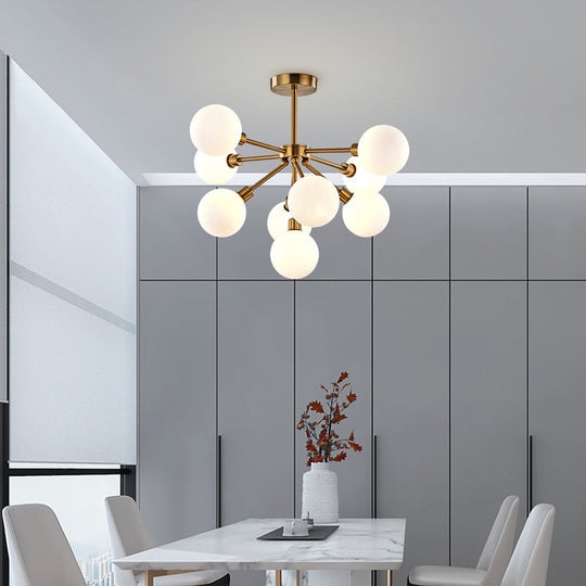 Modern White/Smoke Glass Bubble Pendant Light With 7/9 Lights - Perfect For Restaurants