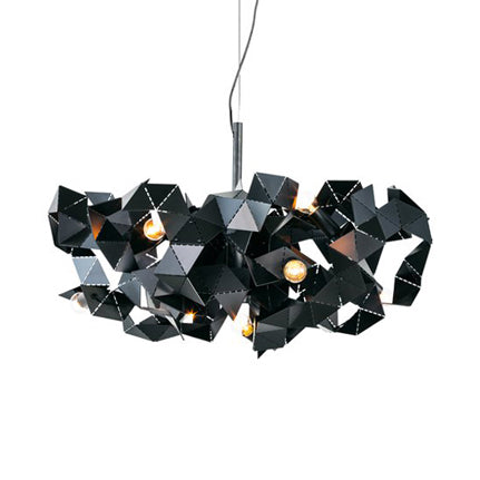 Post Modern Abstract Ceiling Pendant With 6 Aluminum Lights - Black/Gold/Silver Black