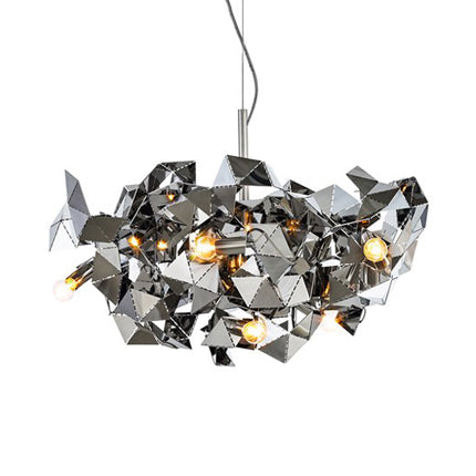 Post Modern Abstract Ceiling Pendant With 6 Aluminum Lights - Black/Gold/Silver Silver