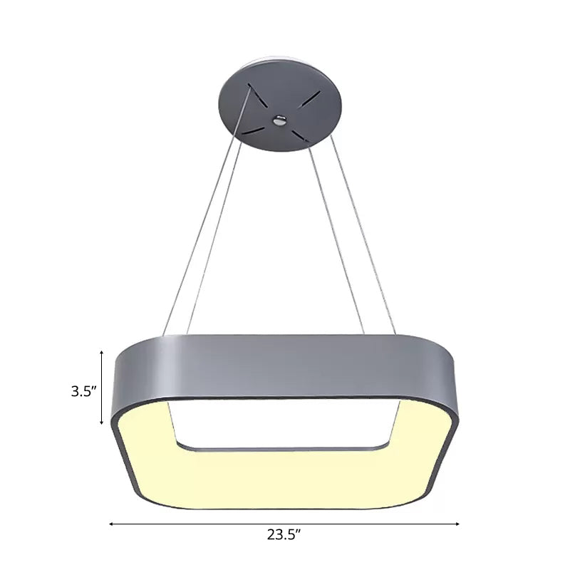 Metal Pendant Ceiling Light - Simple 1 Head in Gray/White with Warm/White/Third Gear Light - 18"/23.5" Wide