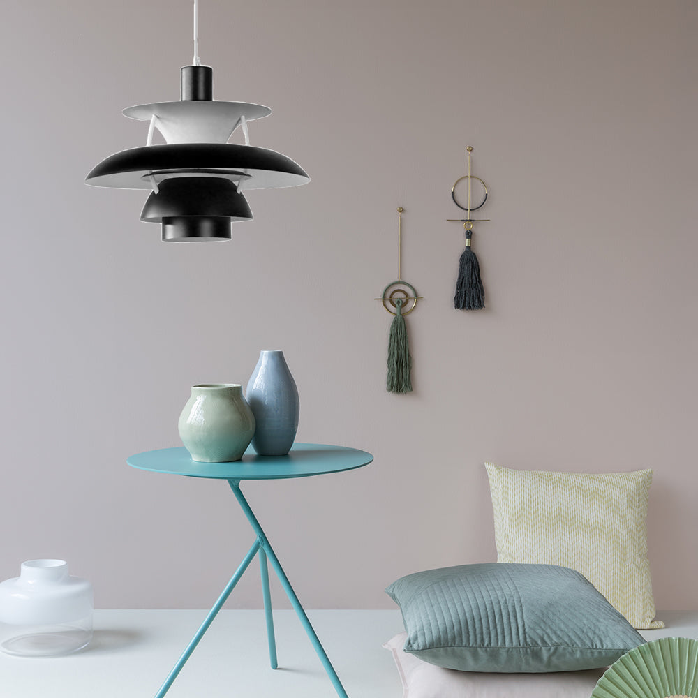 Designer Tiered Pendant Light with Metal Shade - Stylish Ceiling Hanging Light