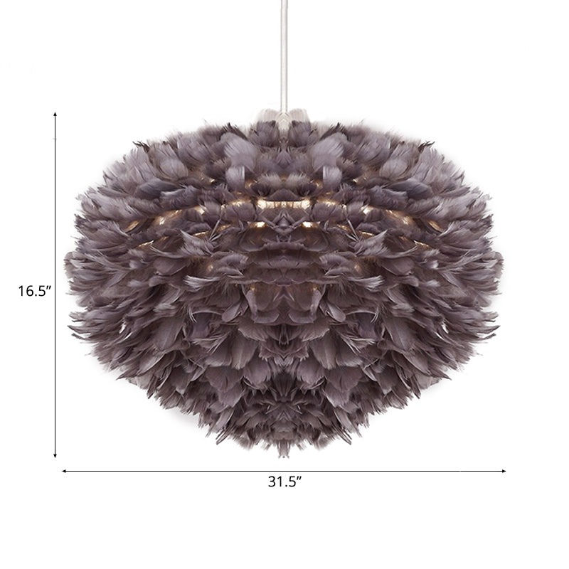 Feather Pendant Light with Modern Style Shade - Ceiling Light Fixture