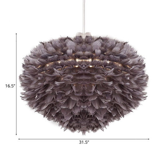 Feather Pendant Light with Modern Style Shade - Ceiling Light Fixture