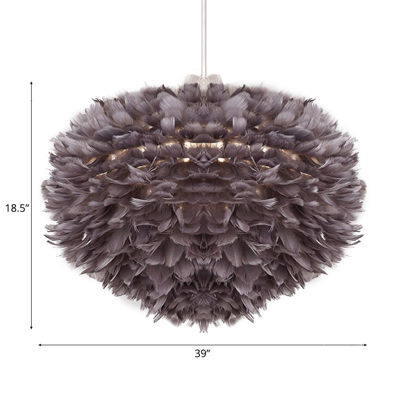 Feather Pendant Light with Modern Style Shade - Ceiling Light Fixture