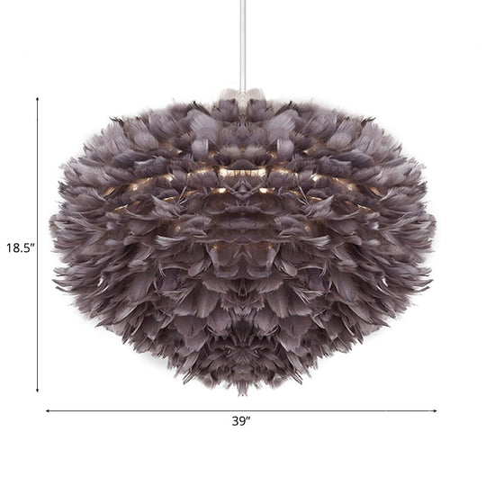 Feather Pendant Light with Modern Style Shade - Ceiling Light Fixture