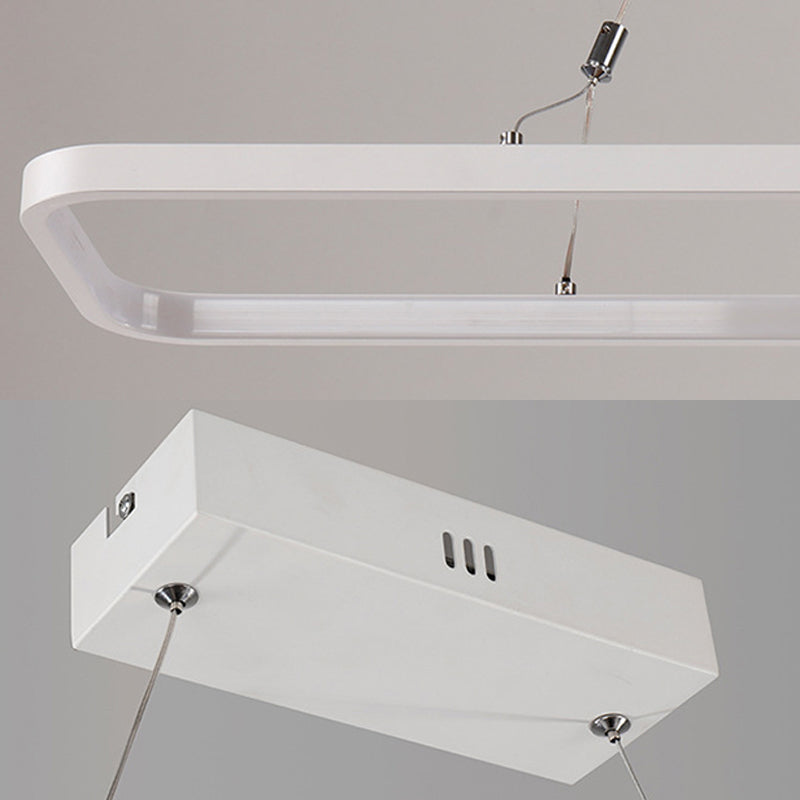 Linear Kitchen Suspension Pendant Acrylic LED Ceiling Light - 39"/47" Wide - Warm/White Light