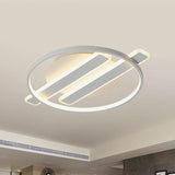Led Flush Ceiling Light - Simple Acrylic Hoop Design For Bedroom White