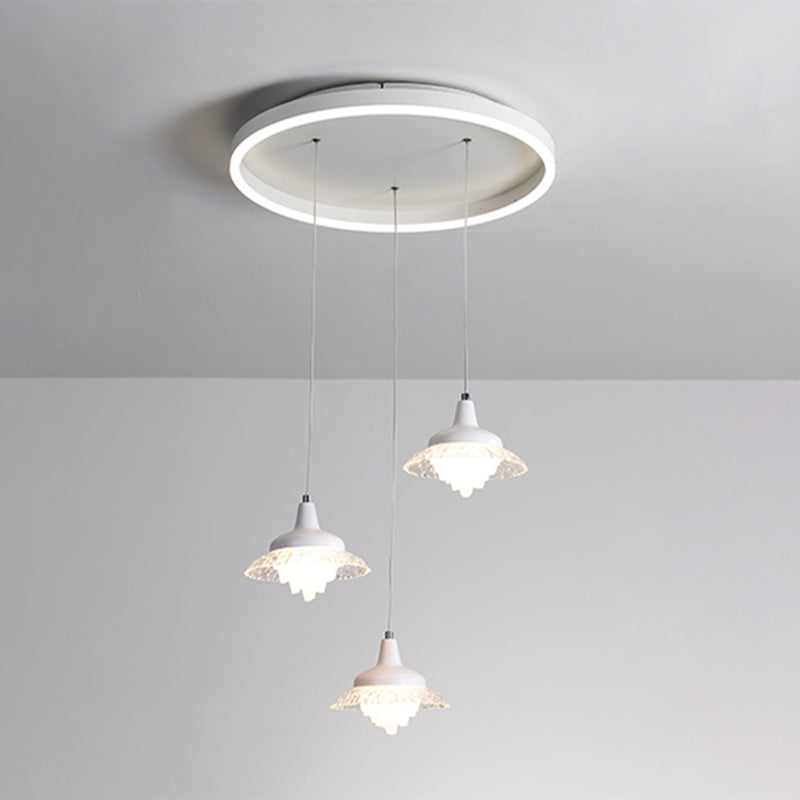 Modern White Urn-Shape Multi-Pendant Led Ceiling Fixture (3 Lights) White/Warm Light