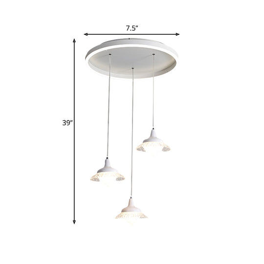 Modern White Urn-Shape Multi-Pendant Led Ceiling Fixture (3 Lights) White/Warm Light