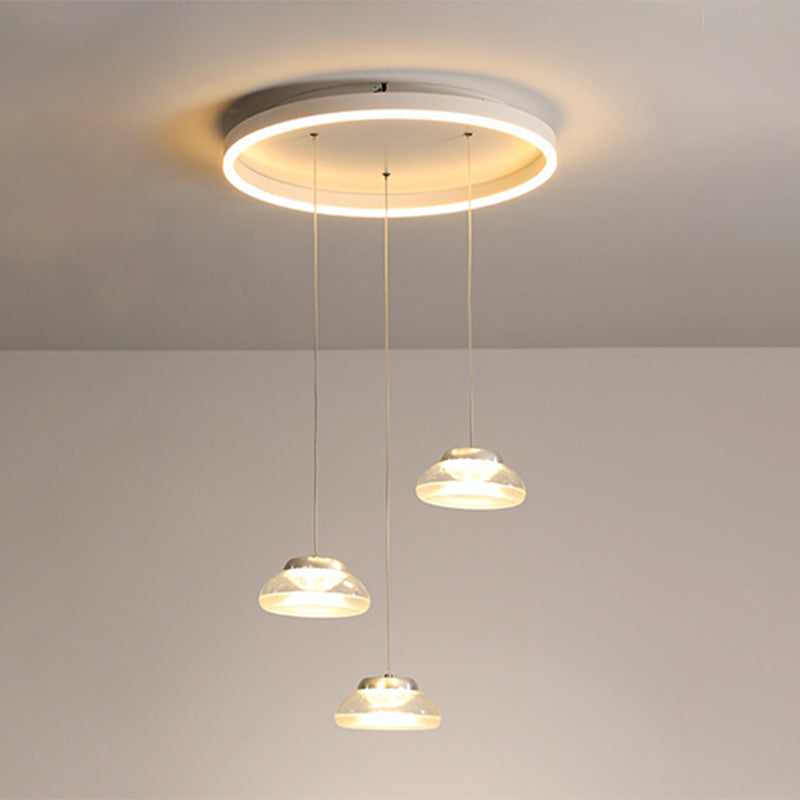 Modern Acrylic Jar Shaped Multi Ceiling Light with 3 White LED Heads