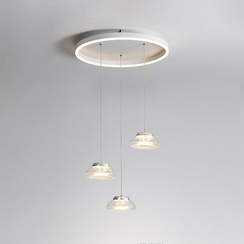 Modern Acrylic Multi Ceiling Light With 3 Led Pendant Heads - White/Warm