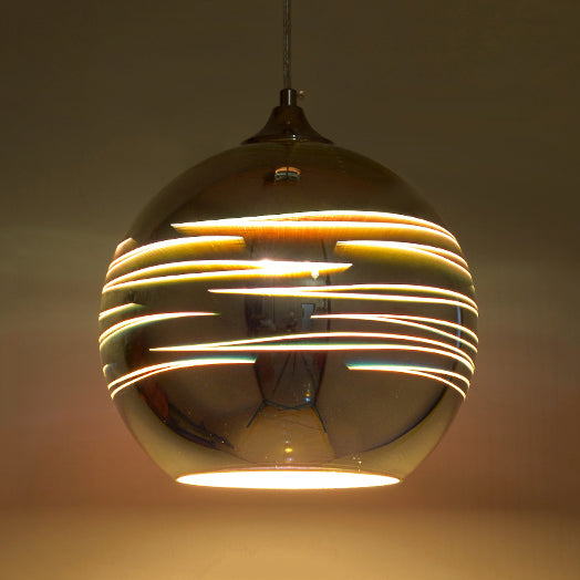 Modern Glass Orb Pendant Light for Bar & Cafe with Single Hanging Head