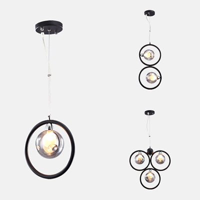 Modern Dimpled Blown Glass Round Pendant Lighting - LED Hanging Ceiling Lamp