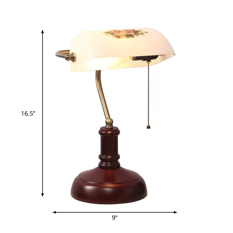 Vintage Crystal 1-Light Table Lamp In Red Brown - Bedside Nightstand