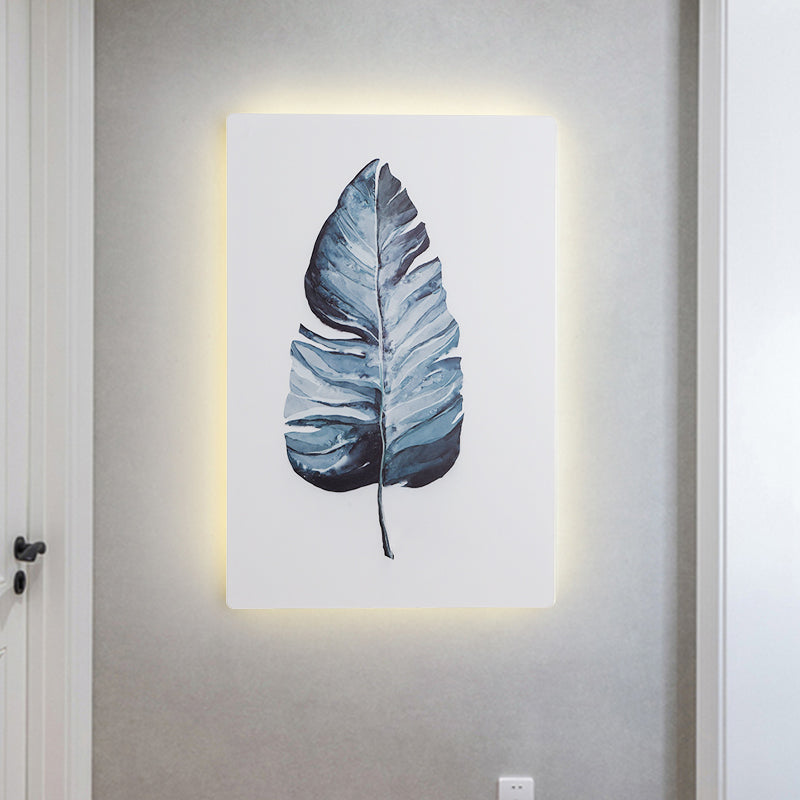 Nordic Style Banana Leaf Wall Lamp With Led Acrylic Fixture White / B