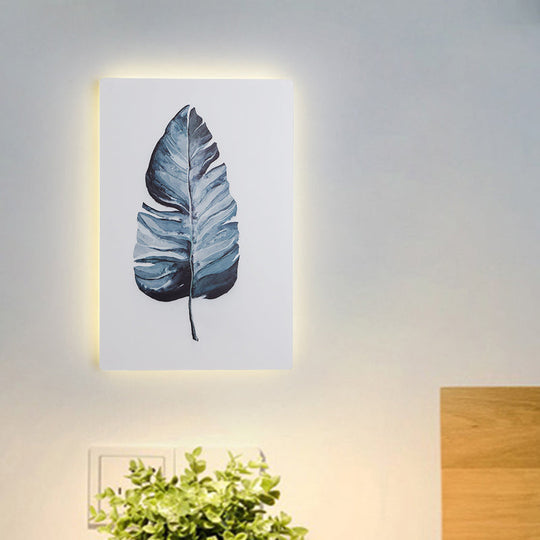 Nordic Style Banana Leaf Wall Lamp With Led Acrylic Fixture