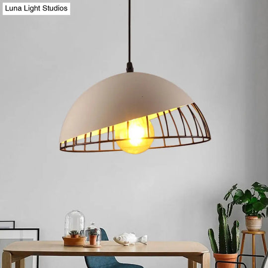 12’/14’ Retro Style Hanging Pendant Light With Metal Bowl Design - Black/Gray Finish For Dining